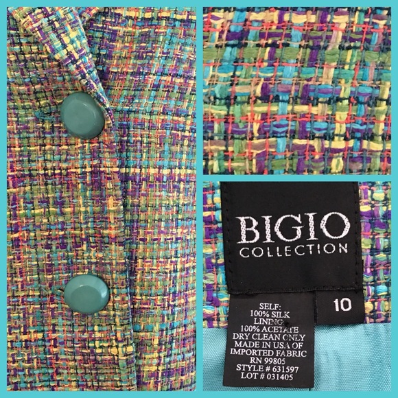 Vintage BIGIO Collection 100% Silk Blazer - Picture 3 of 3